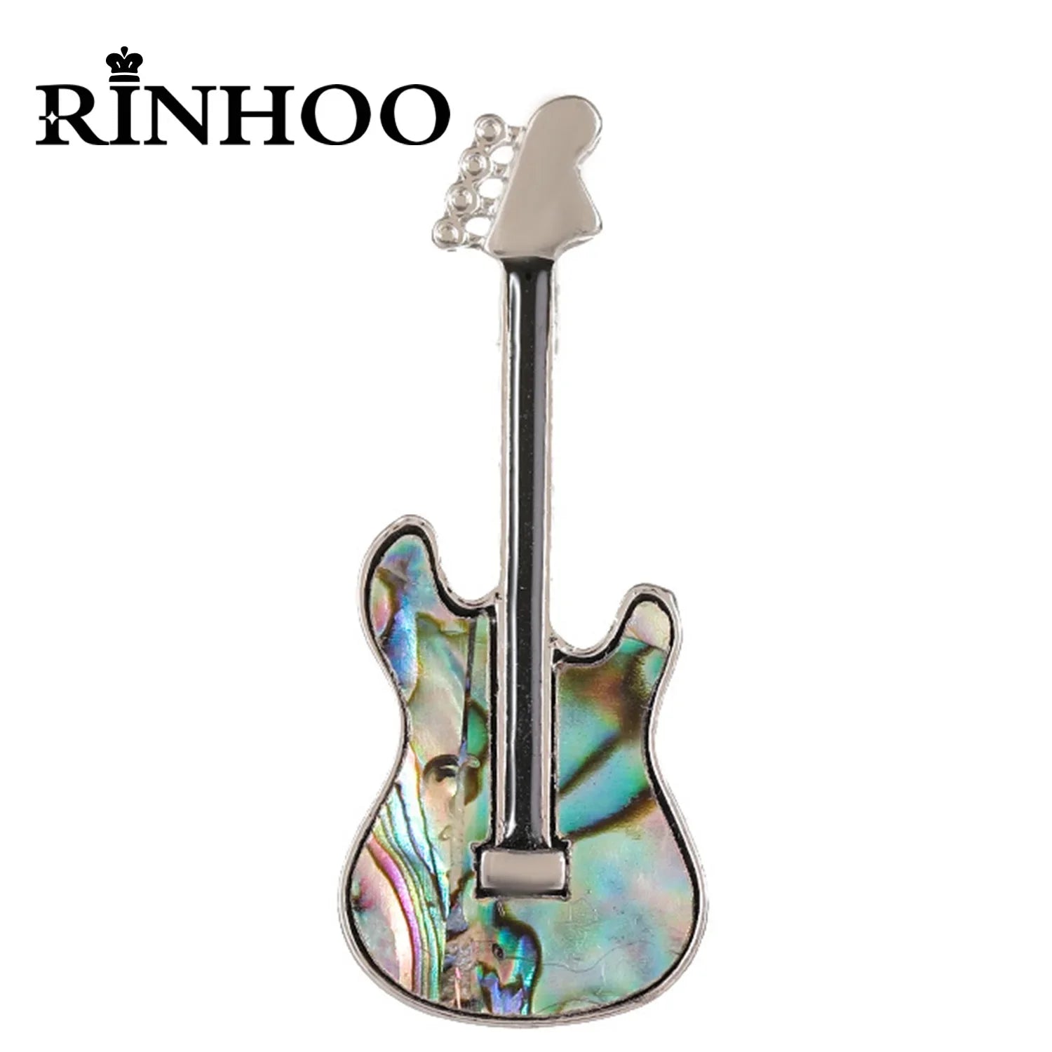 Femlion Shell Guitar Violin Brooch Pin Luxury Rhinestone Enamel Badge Jewelry Vintage Style