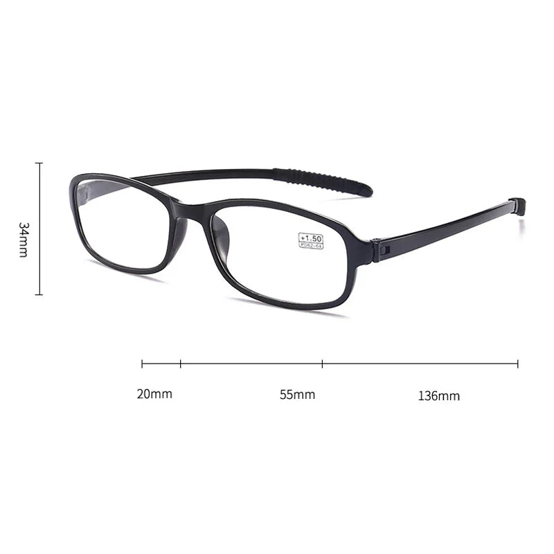 Femlion Ultralight Anti-slip Reading Glasses Diopter +1.0 To +4.0