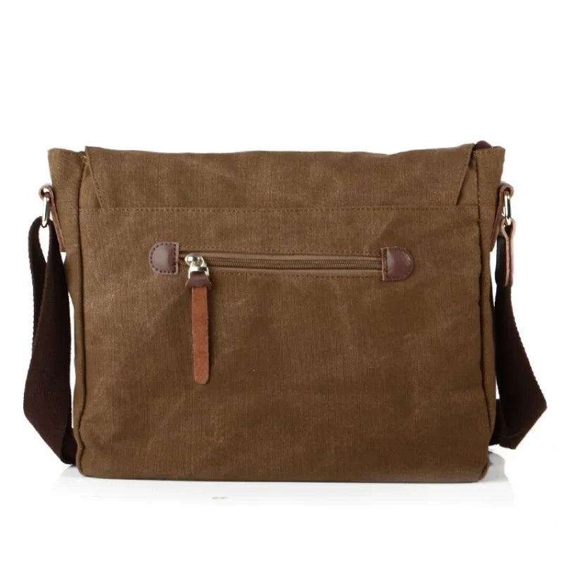 Femlion Retro Canvas Crossbody Bag for Men and Women