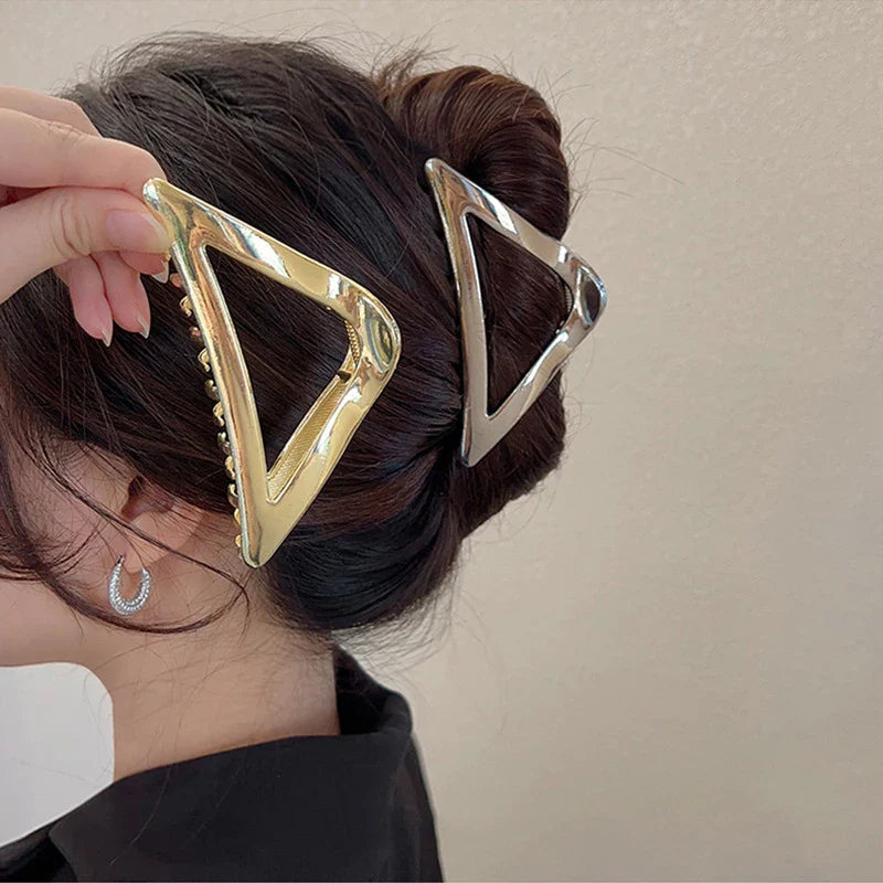 Femlion Geometric Metal Hair Claw Clips for Women - Korean Hair Crab Hairpins