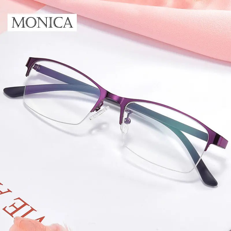 Femlion Half Frame Anti-blue Light Prescription Glasses -1.0 To -4.0