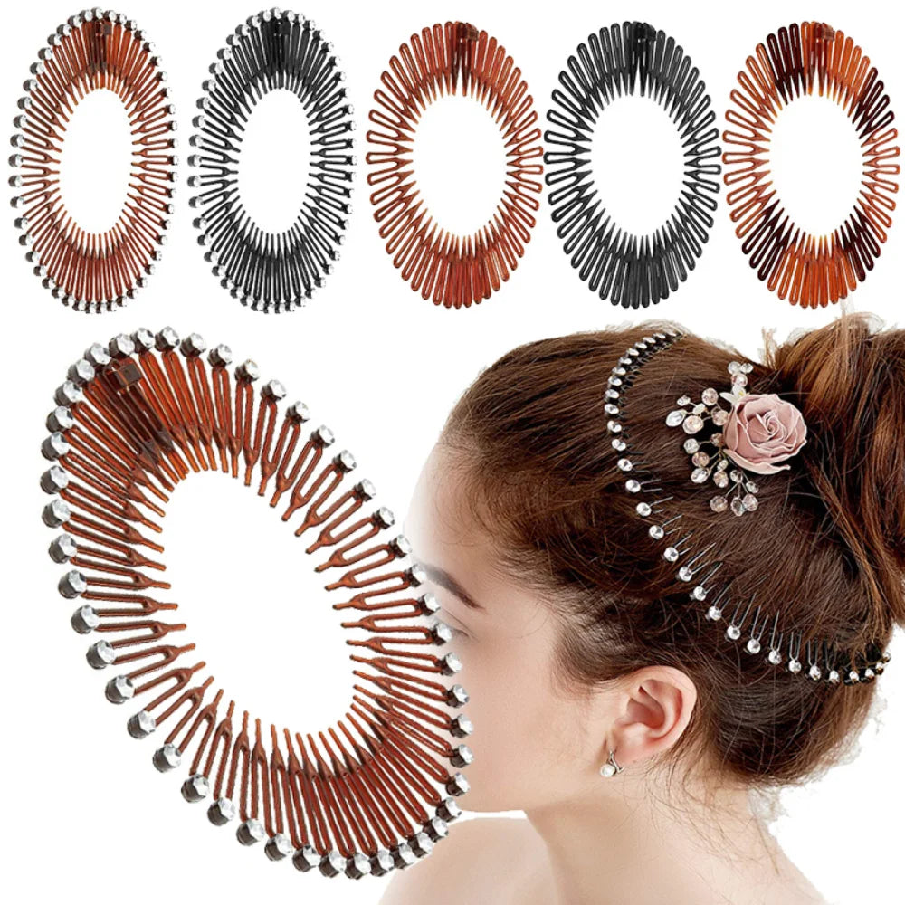 Femlion Stylish Wave Hair Comb Clips Hairpin for Women Girls - Set of 2