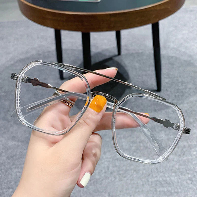 Femlion Retro Square Myopia Glasses -0.5 to -6.0 Diopter Unisex Square Frame