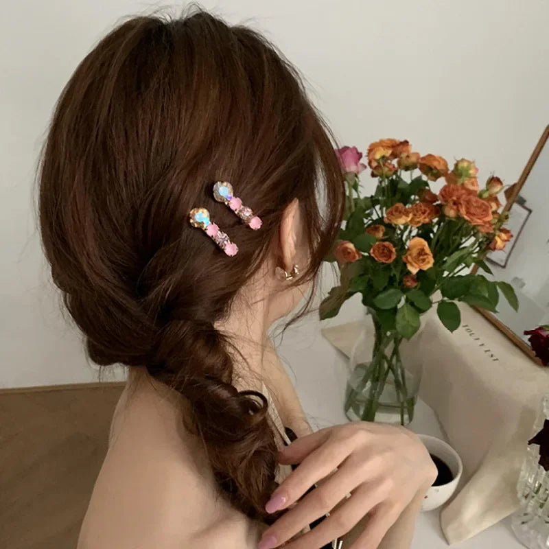 Femlion Rhinestone Crystal Hair Grips Hair Clip for Women