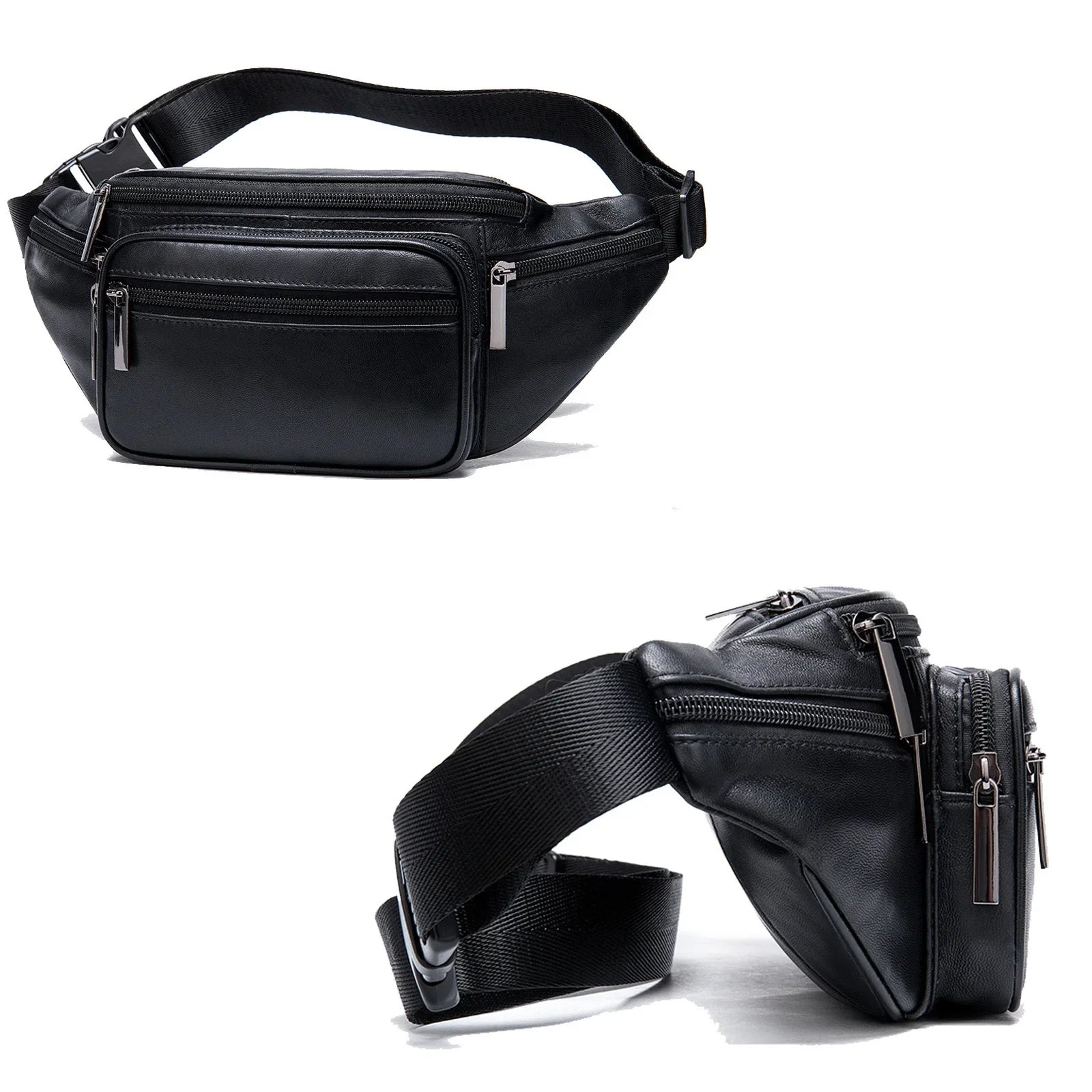 Femlion Leather Waist Bag: Stylish Sling Chest Pack for Men and Women