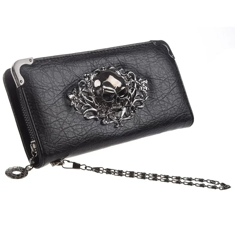 Femlion Punk Style Women's Designer Wallet with Large Card Capacity in PU Leather