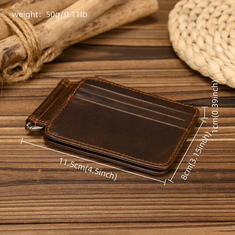 Femlion Leather Money Clip Purse: Stylish Cash Clip Wallet for Men and Women