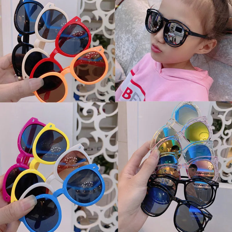 Femlion Kids Retro Sunglasses Cute Colors Outdoor Sun Protection