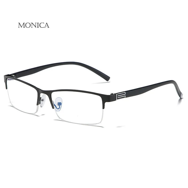2024 Femlion Half Frame Myopia Glasses Ultra Light Black Blue -100 To -600