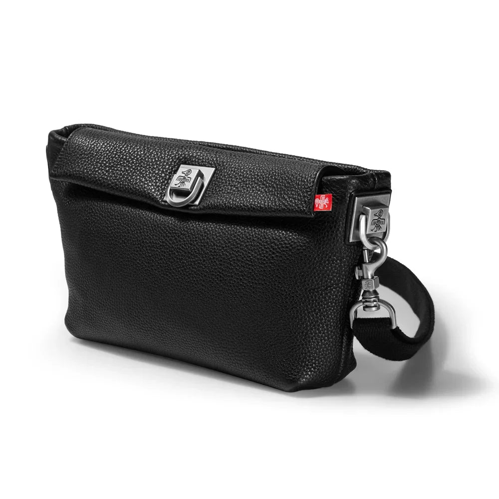 Femlion Classic Black Leather Crossbody Bag for Women