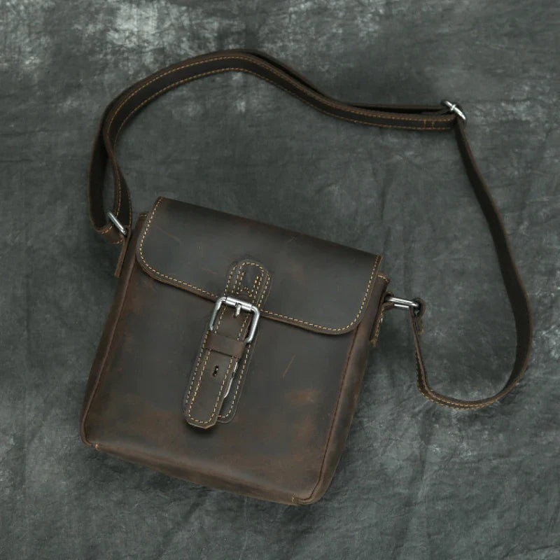 Femlion Cow Leather Men's Crossbody Messenger Bag