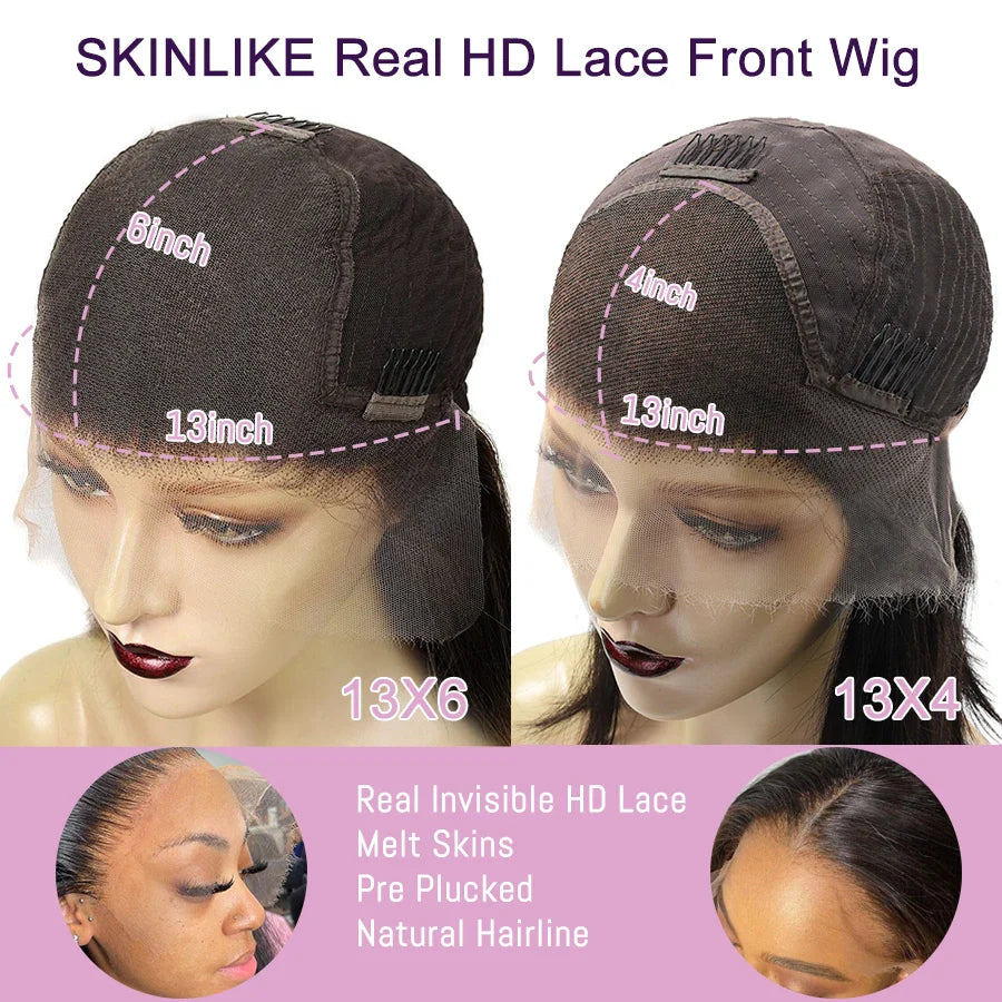 Femlion 13x6 HD Lace Front Wig | Bone Straight Remy Human Hair Wig