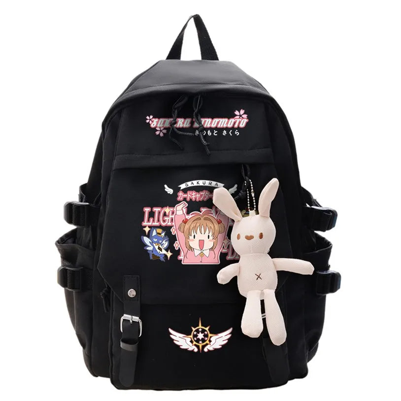 Femlion Card Captor Sakura Backpack for Teens - Schoolbag Book Bag Pocket School Students