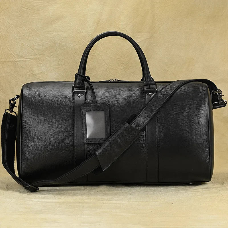 Femlion Duffle Bag: Premium Leather Unisex Weekender Travel Handbag