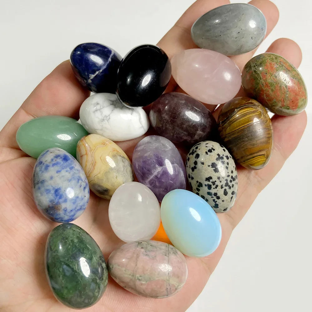 Femlion Natural Stone Agate Opal Crystal Eggs for Reiki Healing and Kegel Exercises