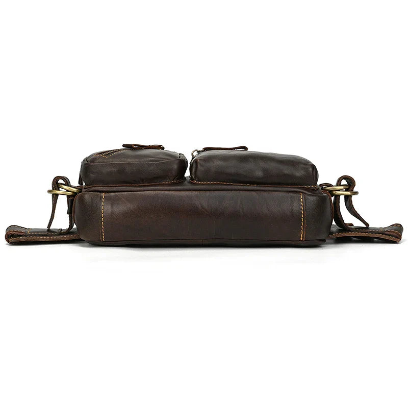 Femlion Dual Use Leather Waist Bag for Men