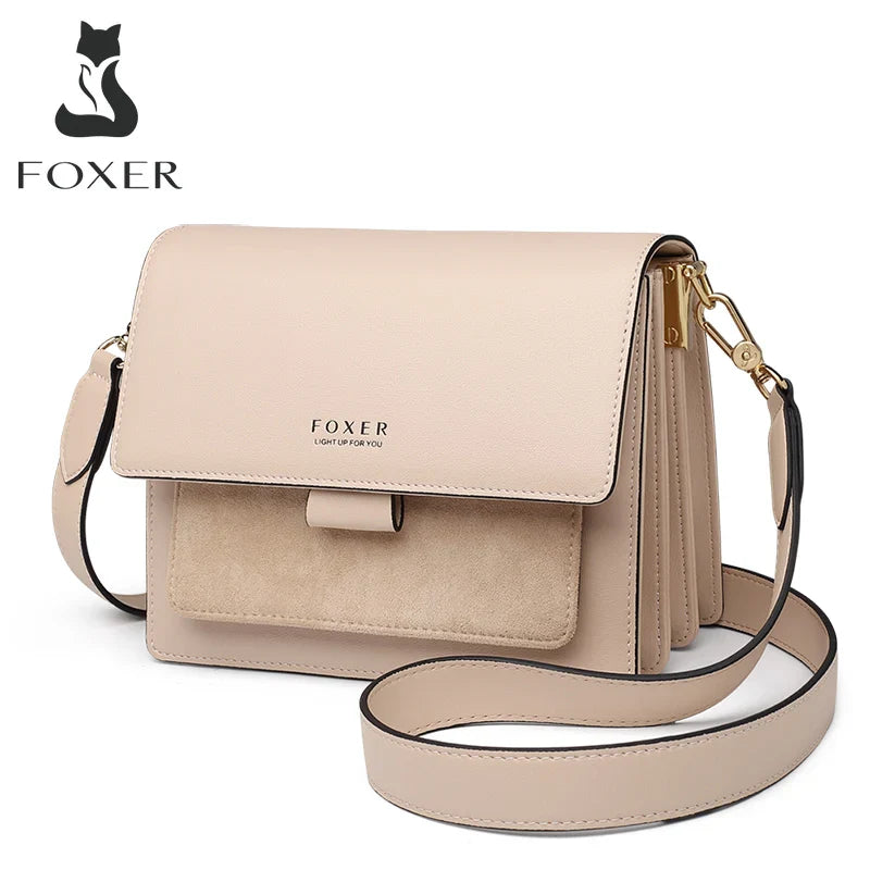 Femlion Mini Leather Crossbody Bag for Women, Fashion Shoulder Messenger Organ Lady Flap Bag