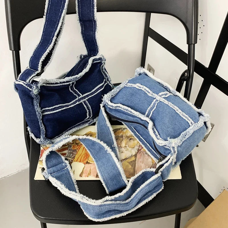 Canvas Crossbody Bag Retro Denim Style for Boys & Girls - Femlion Brand