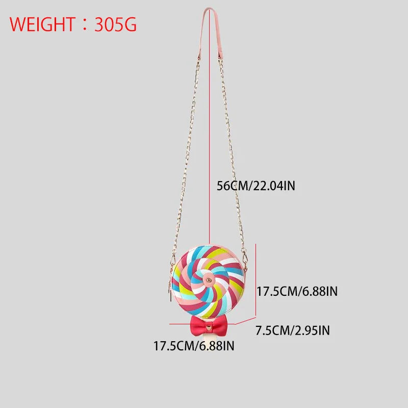 Femlion Rainbow Lollipop Crossbody Bag - Cute Funny Shoulder Purse for Women