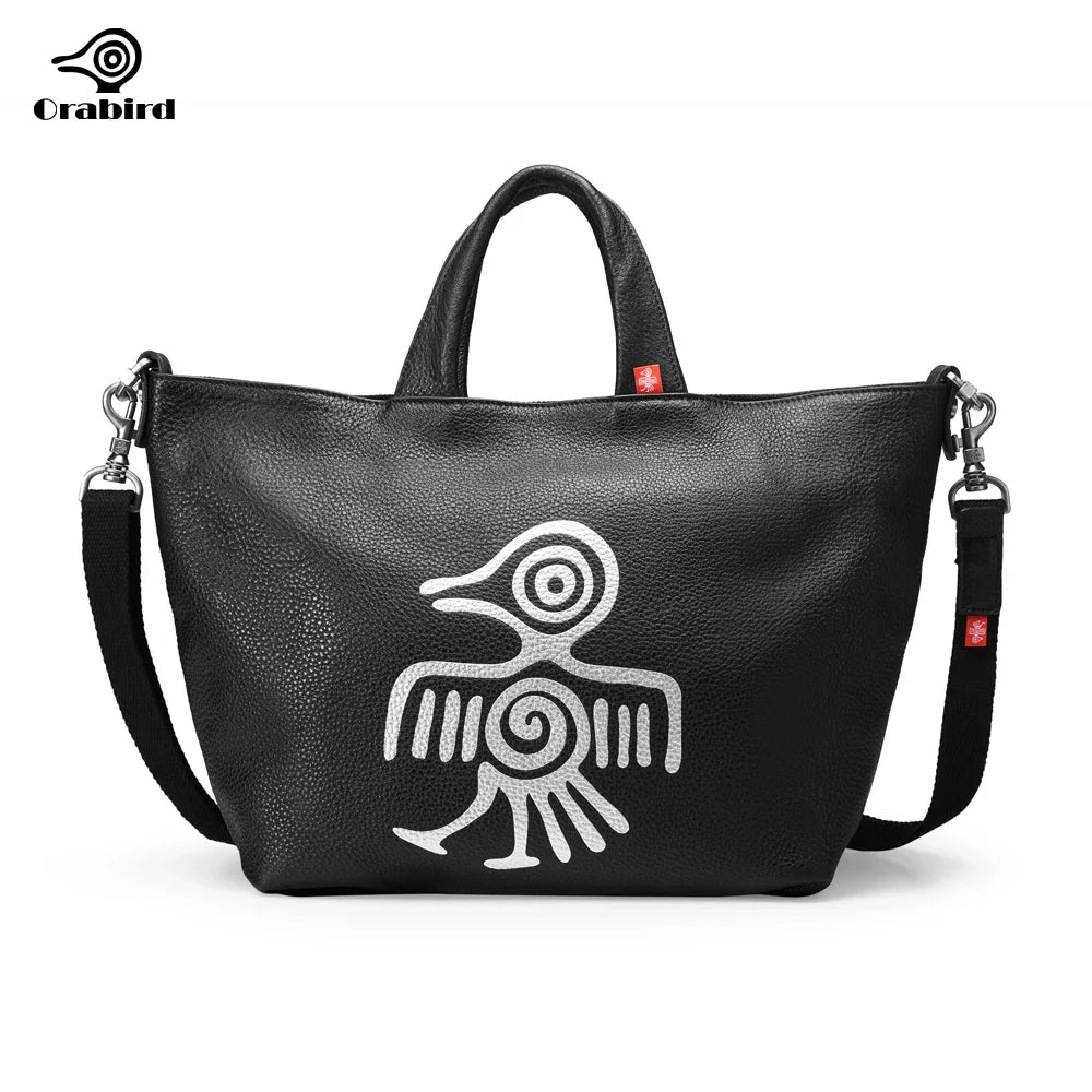 Femlion Genuine Leather Deformation Tote Bag for Women - Large Capacity Luxury Crossbody Handbag