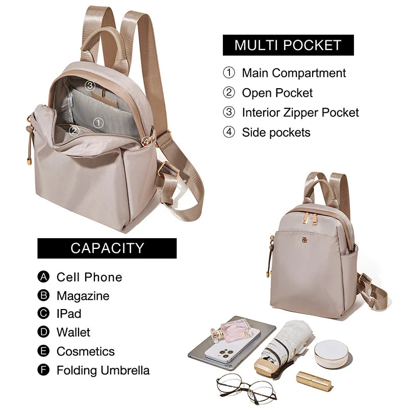 Femlion Preppy Style Backpack: Small Lady Handbag for Fashionable Women