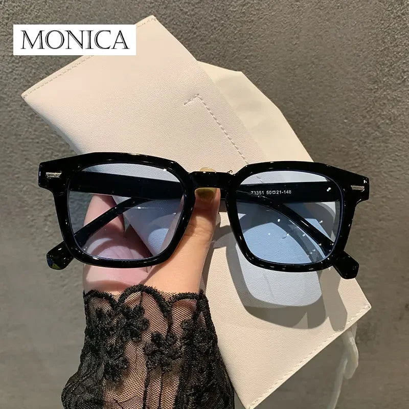 Femlion Vintage Rectangle Sunglasses 2024 Retro Fashion Design Eyeglass Gradient Lens