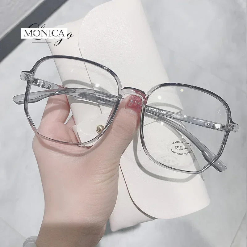 Femlion Radiation Protection Myopia Glasses Round Frame -6.0 Diopter Men Women