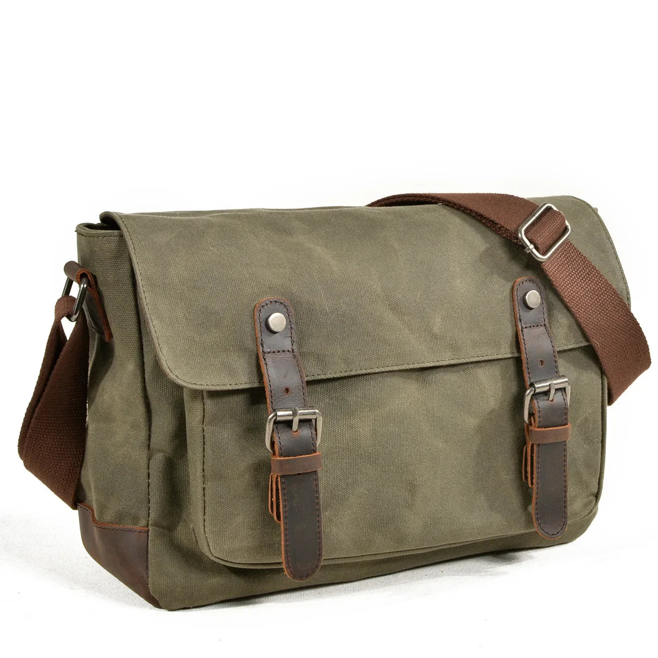 Femlion Canvas Shoulder Bag Men's Waterproof Messenger Crossbody Briefcase Fashion Functional