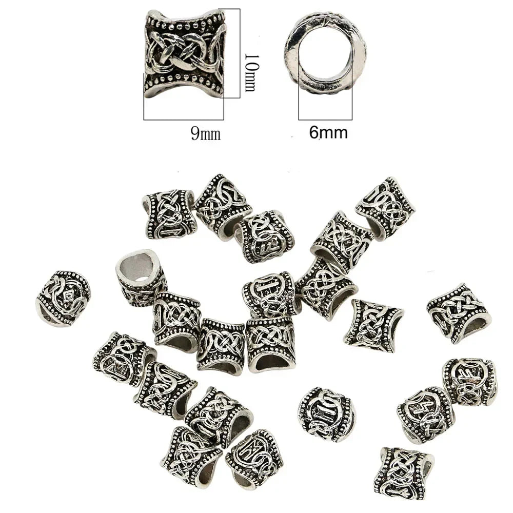 Femlion Viking Dreadlock Beads 3D Charms Hair Clip Hair Styling Tool 24pcs