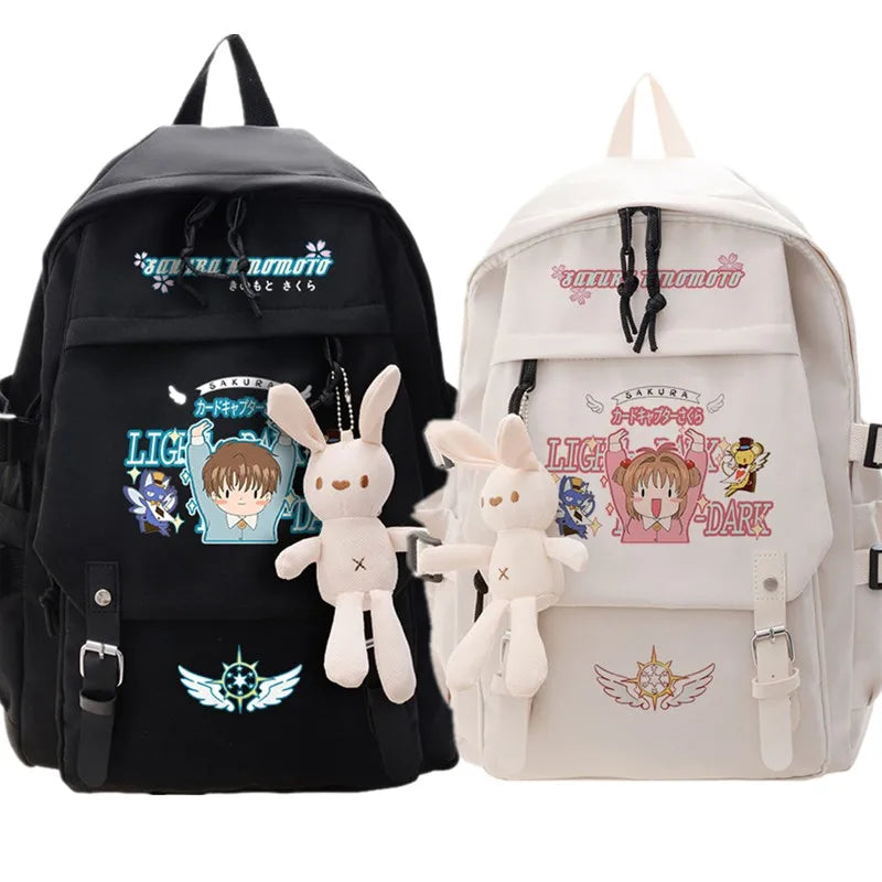 Femlion Card Captor Sakura Backpack for Teens - Schoolbag Book Bag Pocket School Students