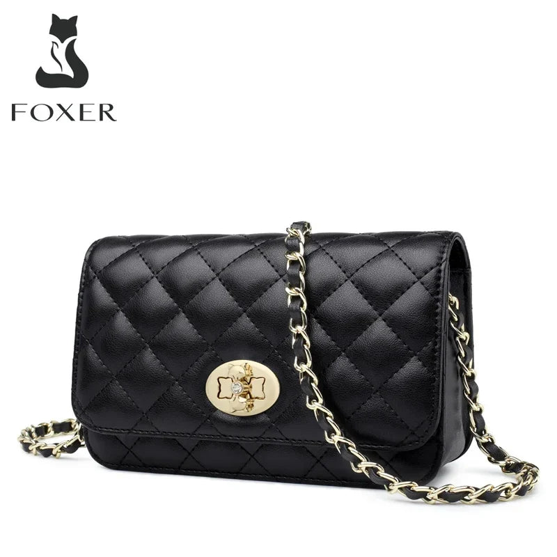 Femlion Chain Shoulder Bag for Women | Designer Leather Flap Crossbody Messenger Bag