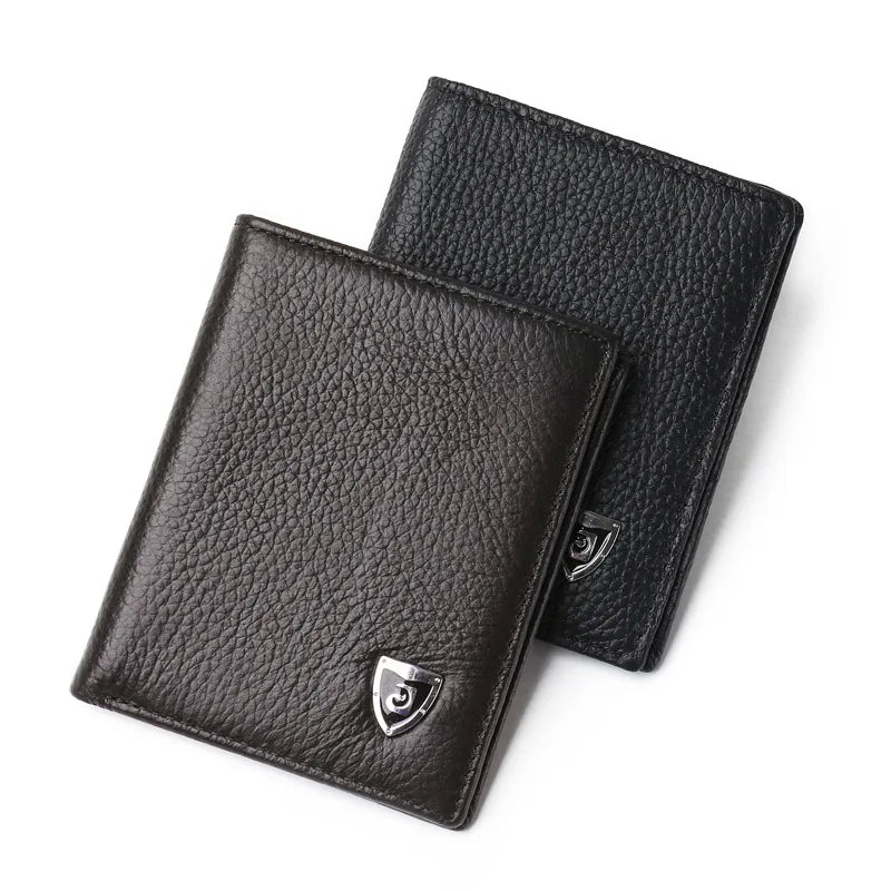 Femlion Genuine Leather Men's Wallet Slim Mini Purse Card Holder Money Bag