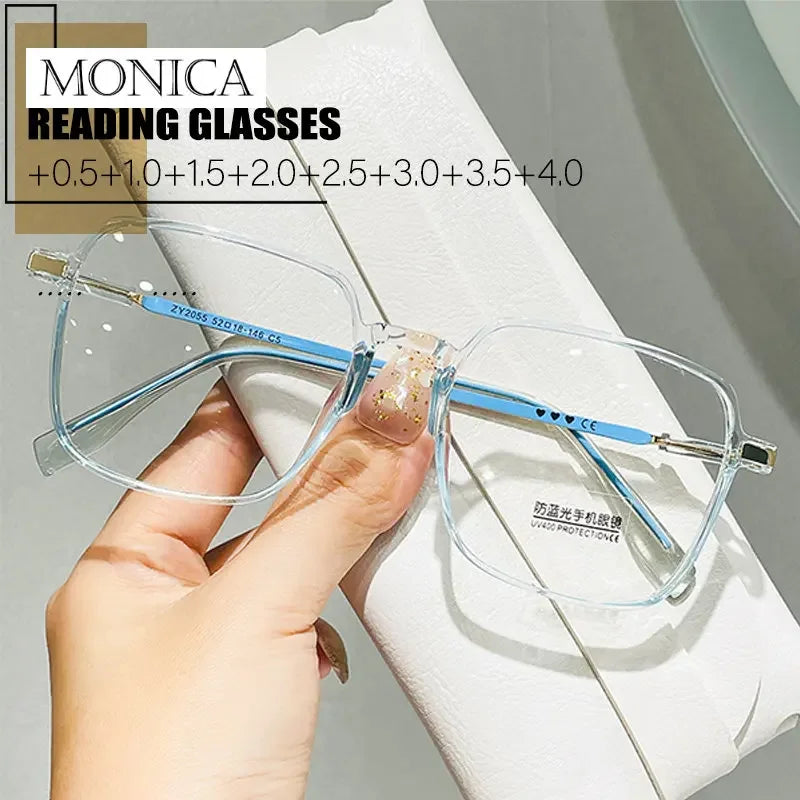 Femlion Transparent Frame Anti Blue Light Reading Glasses for Men and Women