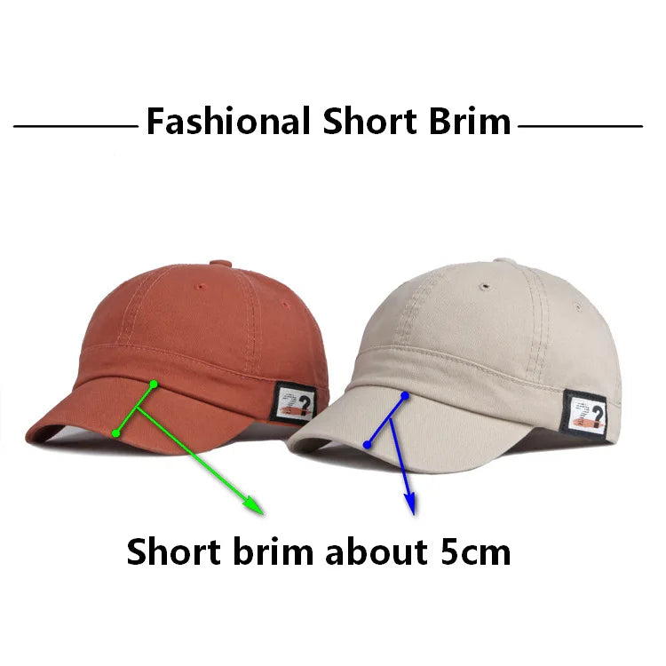 Femlion Short Brim Baseball Cap: Stylish Men's Blank Cap for a Cool Look