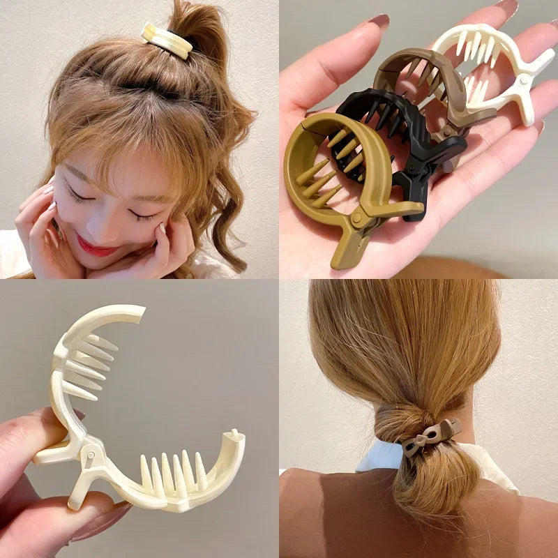 Femlion High Ponytail Hair Claw Clip - Frosted Back Head Hairpin Fixator