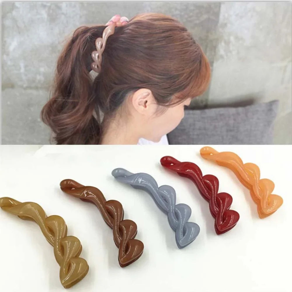 Femlion Korean Fashion Ponytail Hair Clips Twist Hair Pins Women Girls Headwear