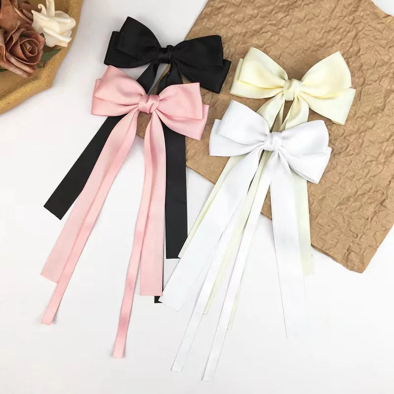 Femlion Double Bowknots Hair Clips with Tassel Barrettes for Girls