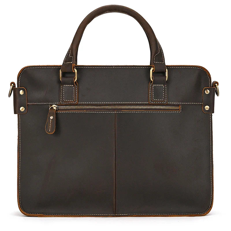 Femlion Vintage Leather Laptop Briefcase for Men 15-16 Inch Business Tote Bag