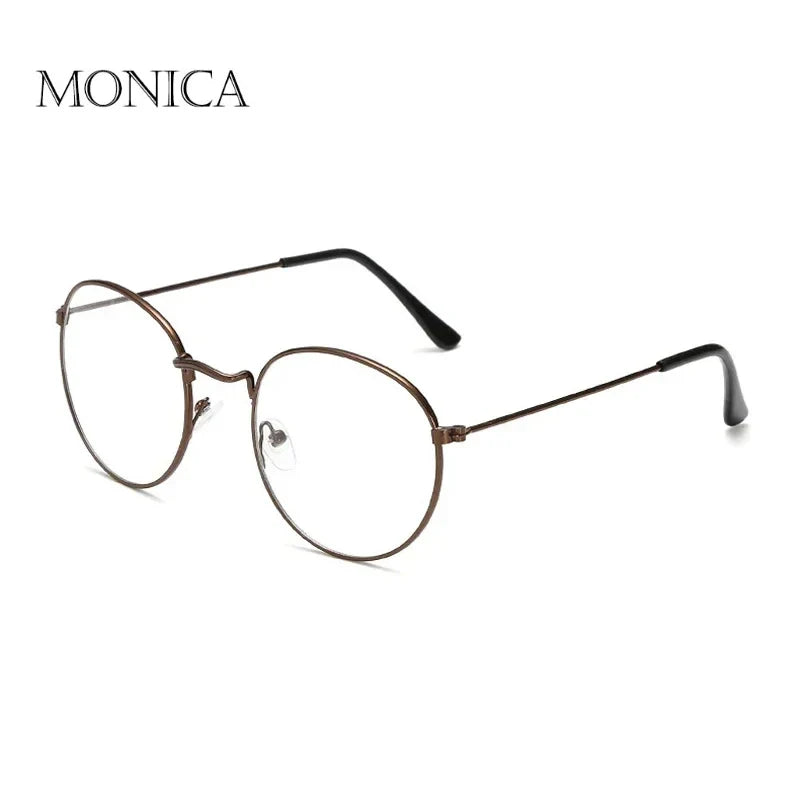 Femlion Round Metal Reading Glasses Diopters 0 to +4.0 for Women Men