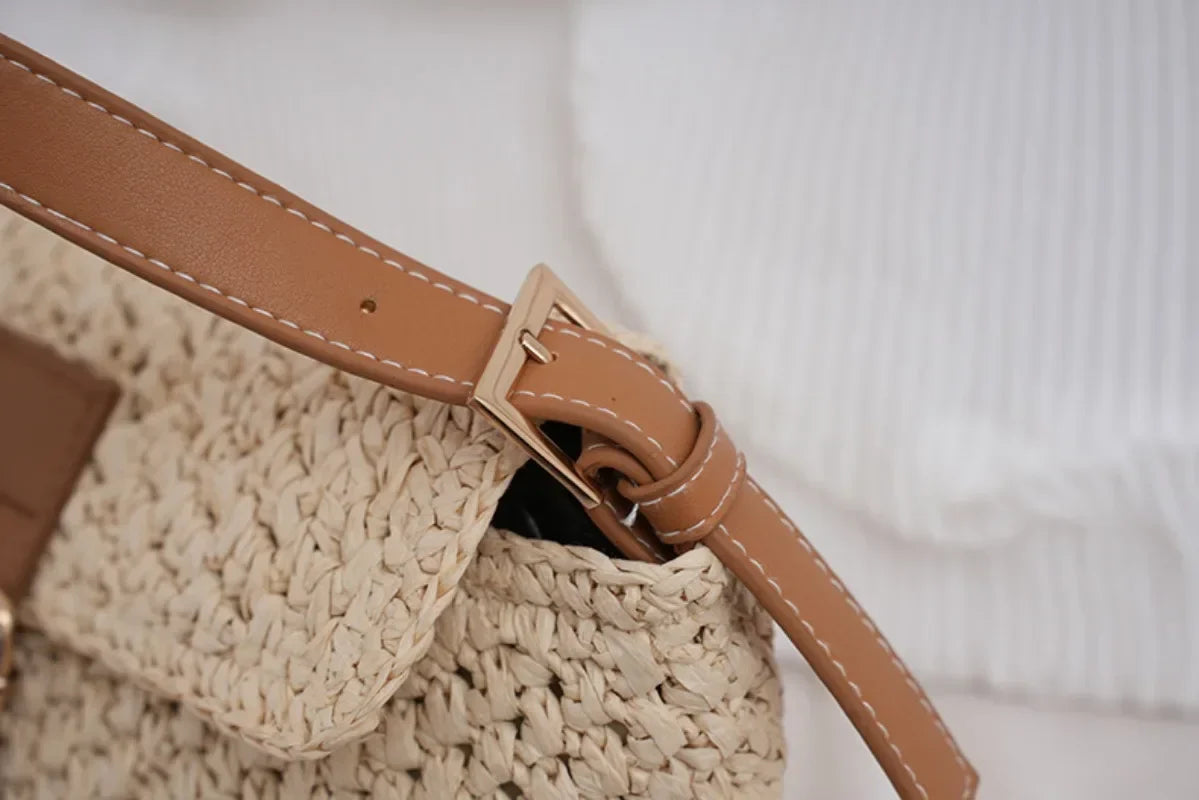 Femlion Woven Saddle Bag: Trendy Single Shoulder Crossbody for Women 2023