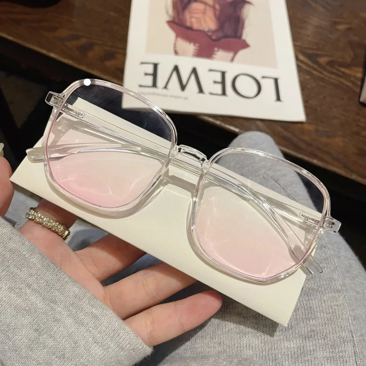 Femlion Blush Pink Anti-Blue Light Myopia Glasses -1.0..-4.0