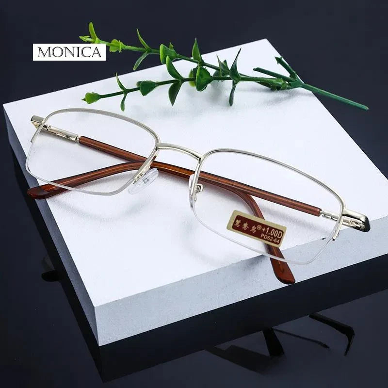 Femlion Square Full Frame Reading Glasses Men Women Anti-Scratch Diopter Eyewear