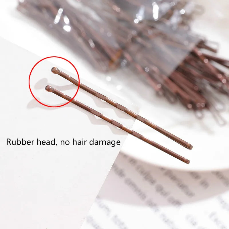 Femlion Black Alloy Bobby Pins Bridal Hair Clips 50Pcs Hair Styling Tools