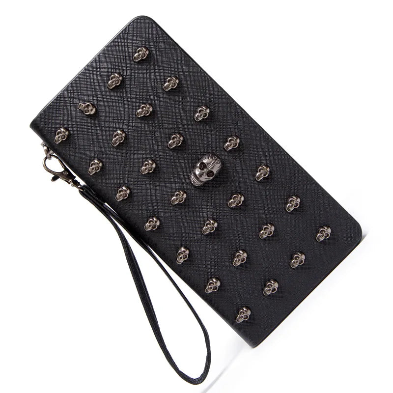 Femlion Punk Style Women's Designer Wallet with Large Card Capacity in PU Leather