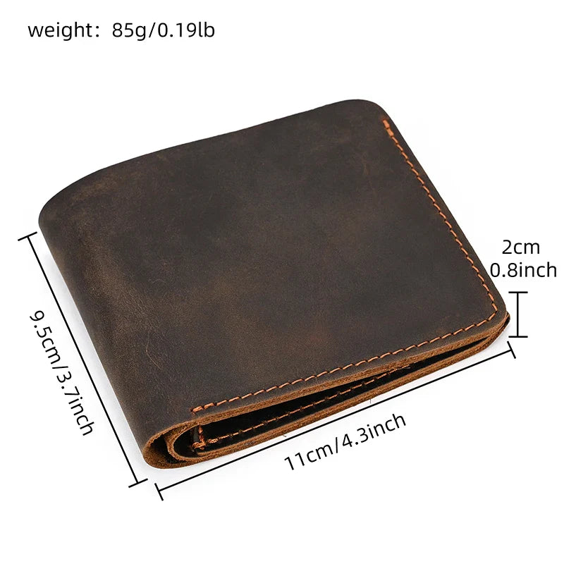 Femlion Men's Retro Genuine Leather Wallet with Card Holder and Coin Purse