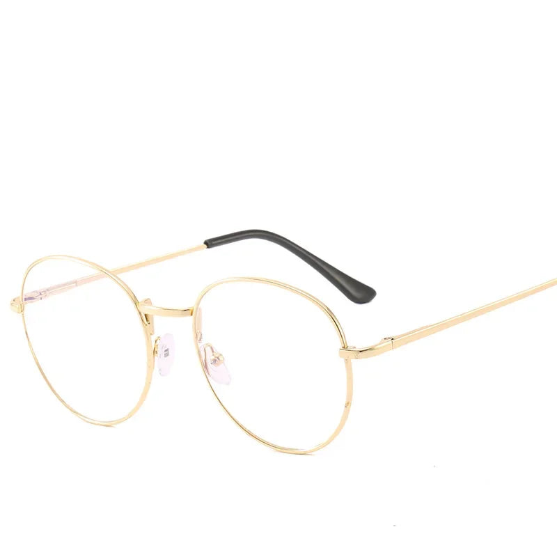 Femlion Retro Metal Frame Myopia Glasses Clear Lens Eyeglasses 0-6.0