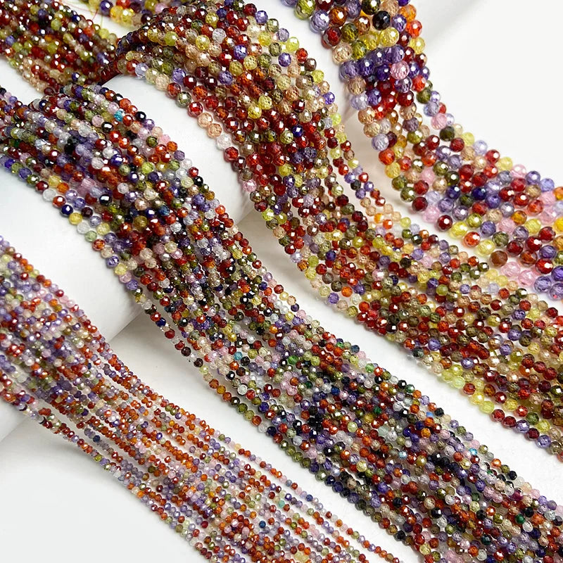 Multicolor Zircon Faceted Crystal Beads for DIY Bracelet Making Femlion Jewelry