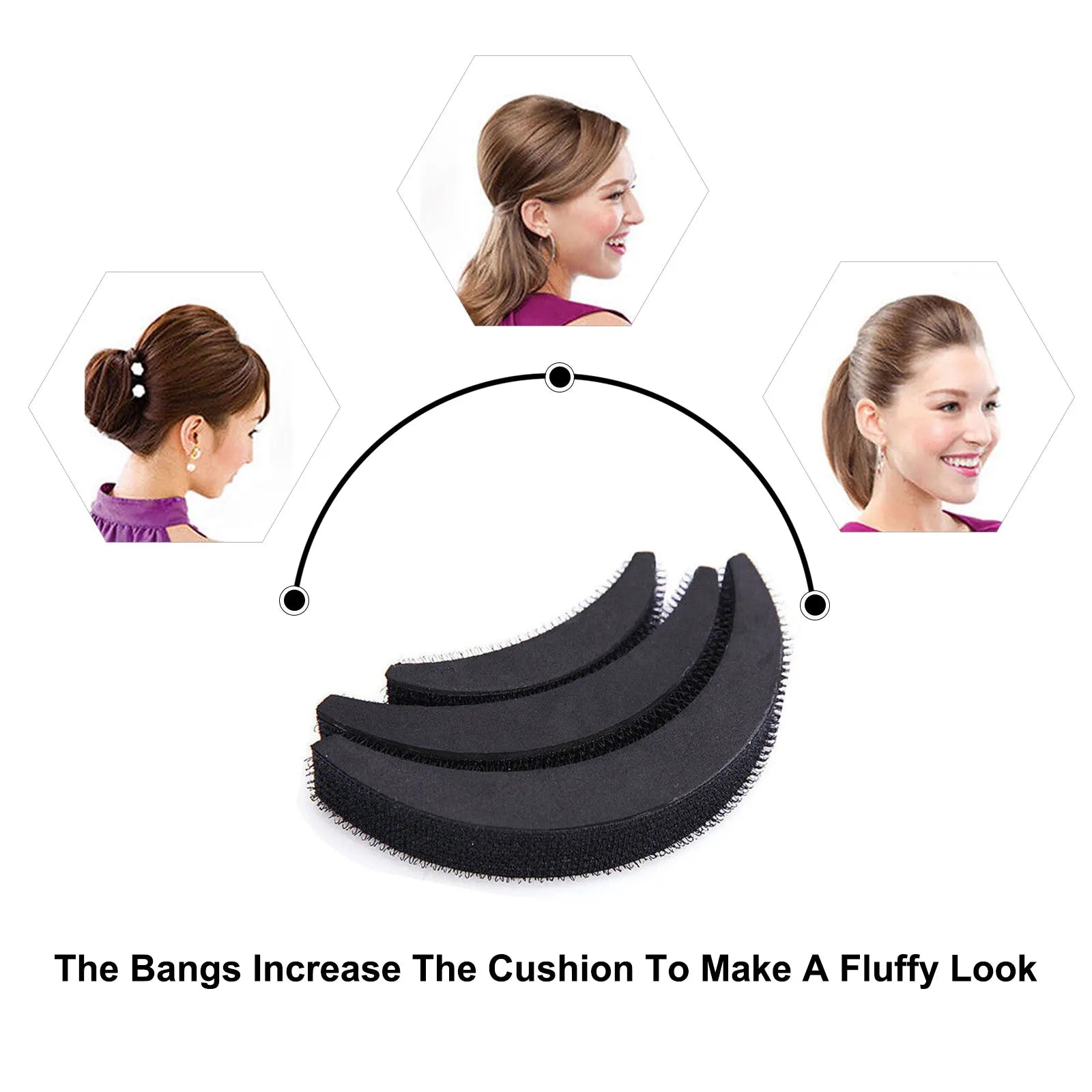 Femlion Fluffy Hair Volume Pads Magic Foam Bun Maker Styling Accessories