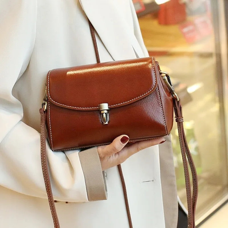 Femlion Small Leather Shoulder Bag | Versatile Crossbody Handbag for Women