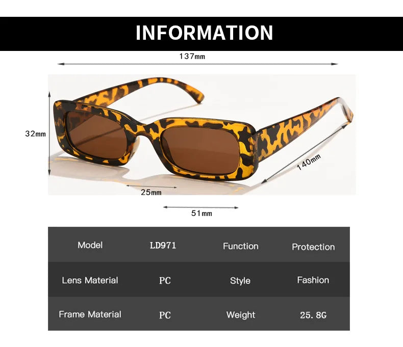 Femlion Vintage Small Rectangle Sunglasses Square Sun Glasses UV400 Outdoor